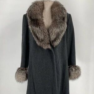 Vintage Marvin Richards Lambswool and Silver Fox Fur Coat - Women's Size M/L